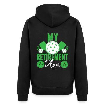 Pickleball Retired My Retirement - Unisex Premium Organic Zip Hoodie - black - Back - Nico (187cm)