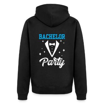 Enterrement de vie de garçon Bachelor bachelorette - Veste à capuche bio Premium Unisexe - noir - Dos - Nico (187cm)