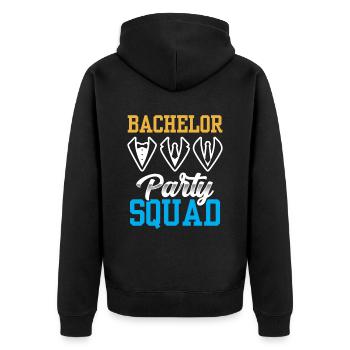 Bachelor Party Squad Bride Bachelor - Unisex Premium Organic Zip Hoodie - black - Back - Nico (187cm)