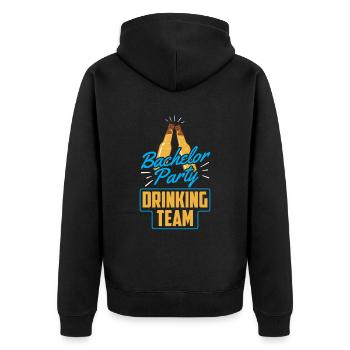 Junggesellenabschied Trinkteam Trinken Team Braut - Unisex Premium Bio Zip Hoodie - Schwarz - Hinten - Nico (187cm)