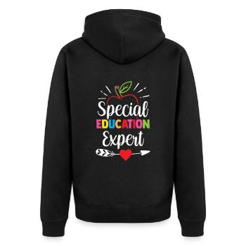 Expert in Special Education Special Education Teacher - Unisex Premium Organic Zip Hoodie - black - Back - Nico (187cm)