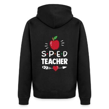 Lehrer Für Sonderpädagogik Sonderpädagoge Beruf - Unisex Premium Bio Zip Hoodie - Schwarz - Hinten - Nico (187cm)