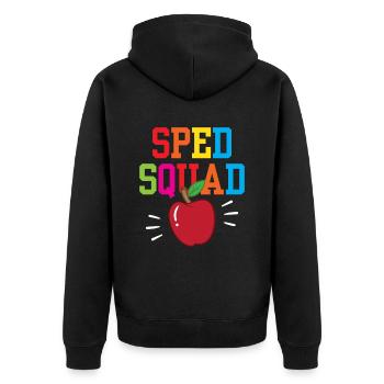 Special Education Team Profession Special Education Teacher - Unisex Premium Organic Zip Hoodie - black - Back - Nico (187cm)
