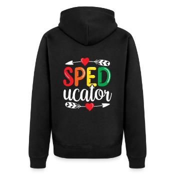 Sped-Ucator Profession Special Education Special Education Special Education - Unisex Premium Organic Zip Hoodie - black - Back - Nico (187cm)
