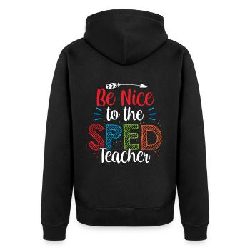 Soyez gentil avec l’éducation spécialisée des enseignants accélérés - Veste à capuche bio Premium Unisexe - noir - Dos - Nico (187cm)