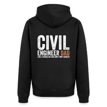 Père - Ingénieur civil - Veste à capuche bio Premium Unisexe - noir - Dos - Nico (187cm)