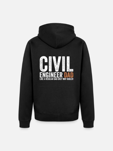 Father - Civil Engineer - Unisex Premium Organic Zip Hoodie - black