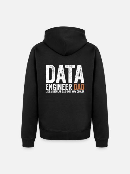 Papa - Data Engineer - Unisex Premium Organic Zip Hoodie - black