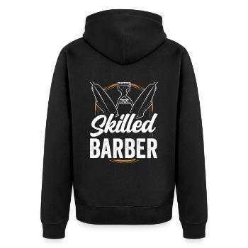 Barbier formé Barbier Barbier Barbershop - Veste à capuche bio Premium Unisexe - noir - Dos - Nico (187cm)