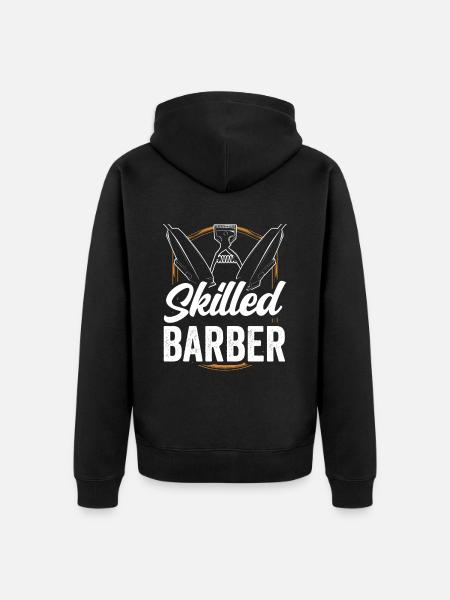 Trained Barber Barbers Barber Barbershop - Unisex Premium Organic Zip Hoodie - black