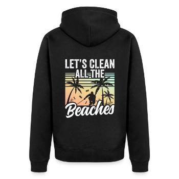 Nettoyons toutes les plages Beach Clean Up - Veste à capuche bio Premium Unisexe - noir - Dos - Nico (187cm)