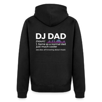 DJ Auftritt Auflegen - Unisex Premium Bio Zip Hoodie - Schwarz - Hinten - Nico (187cm)