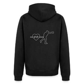 Battement de cœur de boxe - Veste à capuche bio Premium Unisexe - noir - Dos - Nico (187cm)
