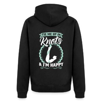 Tie Me Up In Knots - Aerialist - Unisex Premium Organic Zip Hoodie - black - Back - Nico (187cm)