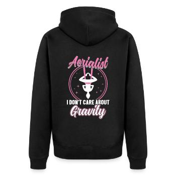 Je ne me soucie pas de la gravité - Aerialist - Veste à capuche bio Premium Unisexe - noir - Dos - Nico (187cm)