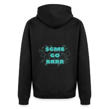 Sgme Go Brrr - Unisex Premium Bio Zip Hoodie - Schwarz - Hinten - Nico (187cm)