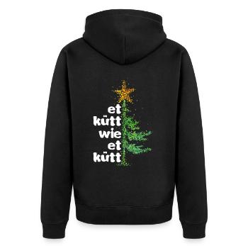 Et Kütt Wie Et Kütt Kölsch Köln Weihnachtsbaum - Unisex Premium Bio Zip Hoodie - Schwarz - Hinten - Nico (187cm)