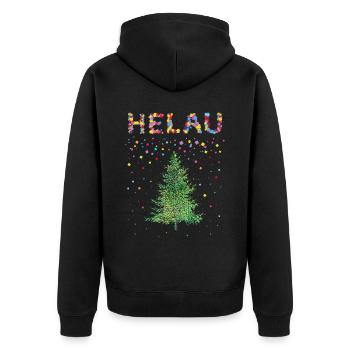 Helau Karneval Kölsch Weihnachtstage Christbaum - Unisex Premium Bio Zip Hoodie - Schwarz - Hinten - Nico (187cm)