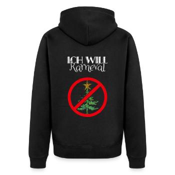 Karneval Konfetti Anti Christmas Weihnachtsmuffel - Unisex Premium Bio Zip Hoodie - Schwarz - Hinten - Nico (187cm)