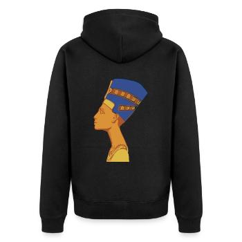 Egyptian Queen Egypt - Unisex Premium Organic Zip Hoodie - black - Back - Nico (187cm)