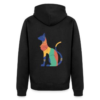 Bastet Chat égyptien Egypte Pyramide - Veste à capuche bio Premium Unisexe - noir - Dos - Nico (187cm)