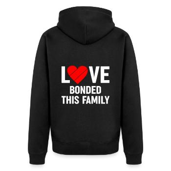 Liebe Verband Diese Familie Großes Herz Für Kinder - Unisex Premium Bio Zip Hoodie - Schwarz - Hinten - Nico (187cm)