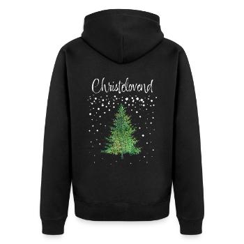 Fastelovend Karneval Weihnachtszeit Christbaum - Unisex Premium Bio Zip Hoodie - Schwarz - Hinten - Nico (187cm)