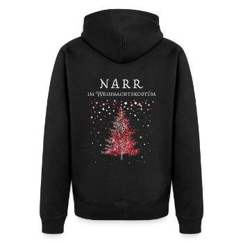 Karnevalfan Fasnacht Konfetti Weihnachtsmuffel - Unisex Premium Bio Zip Hoodie - Schwarz - Hinten - Nico (187cm)
