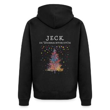 Kölner Karneval Jeck Weihnachtszeit Weihnachtsbaum - Unisex Premium Bio Zip Hoodie - Schwarz - Hinten - Nico (187cm)