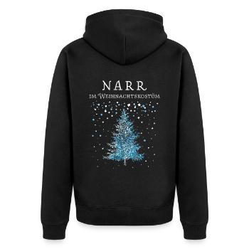 Kölner Karneval Fasnacht Konfetti Weihnachtsbaum - Unisex Premium Bio Zip Hoodie - Schwarz - Hinten - Nico (187cm)