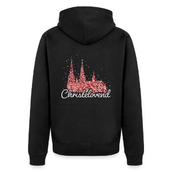 Kölner Dom Köln Karneval Konfetti Weihnachtsmarkt - Unisex Premium Bio Zip Hoodie - Schwarz - Hinten - Nico (187cm)