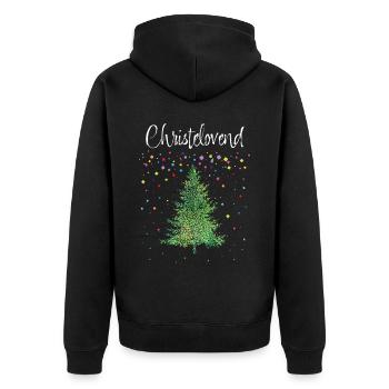 Fastelovend Karneval Fasching Konfetti Heiligabend - Unisex Premium Bio Zip Hoodie - Schwarz - Hinten - Nico (187cm)
