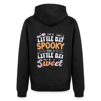 I M A Little Bit Spooky And A Little Bit Sweet - Unisex Premium Bio Zip Hoodie - Schwarz - Hinten - Nico (187cm)