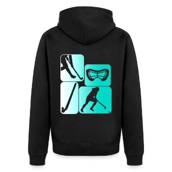 Joueurs de hockey sur gazon - Veste à capuche bio Premium Unisexe - noir - Dos - Nico (187cm)