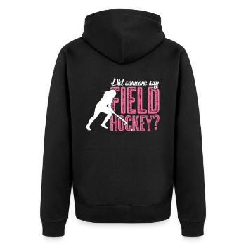 Joueuse de hockey sur gazon - Veste à capuche bio Premium Unisexe - noir - Dos - Nico (187cm)