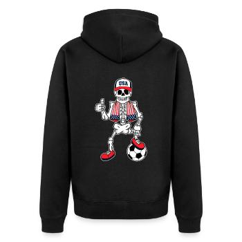 Skeleton United States Soccer Fan - Veste à capuche bio Premium Unisexe - noir - Dos - Nico (187cm)
