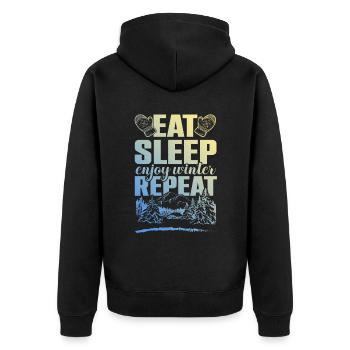 Manger Dormir profiter de Winter Repeat - Veste à capuche bio Premium Unisexe - noir - Dos - Nico (187cm)