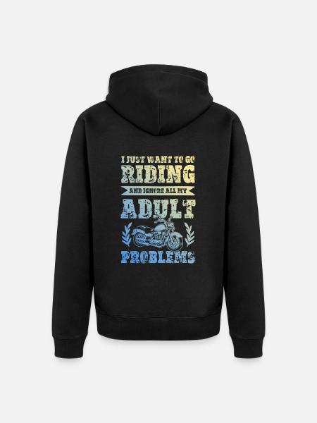 Ride Motorcycle - Unisex Premium Organic Zip Hoodie - black