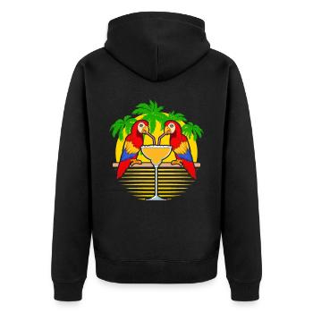Margarita Drinker Papageienliebhaber Alkoholischer Cocktail - Unisex Premium Bio Zip Hoodie - Schwarz - Hinten - Nico (187cm)