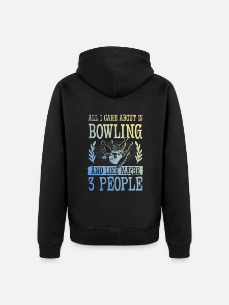 Bowling funny saying - Unisex Premium Organic Zip Hoodie - black