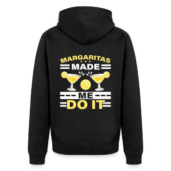 Margaritas hat mich dazu gebracht, es zu tun Alkoholischer Getränkecocktail - Unisex Premium Bio Zip Hoodie - Schwarz - Hinten - Nico (187cm)