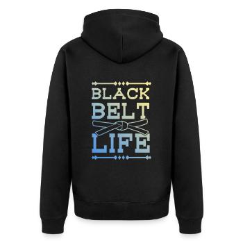 Black Belt Martial Arts - Unisex Premium Organic Zip Hoodie - black - Back - Nico (187cm)
