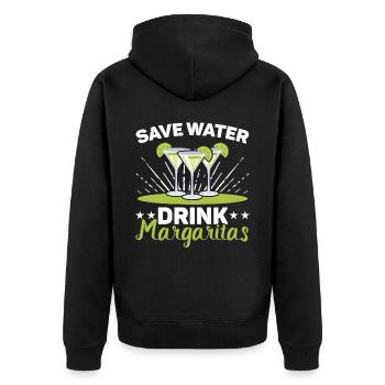 Save Water Drink Margarita Cocktail alcoolisé - Veste à capuche bio Premium Unisexe - noir - Dos - Nico (187cm)