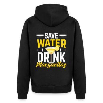 Économisez de l’eau Boire Margarita Cocktail alcoolisé - Veste à capuche bio Premium Unisexe - noir - Dos - Nico (187cm)