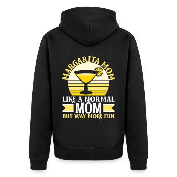 Margarita Mom comme une maman normale mais beaucoup plus amusante - Veste à capuche bio Premium Unisexe - noir - Dos - Nico (187cm)