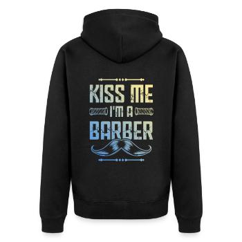 Embrasse-moi Barbier - Veste à capuche bio Premium Unisexe - noir - Dos - Nico (187cm)