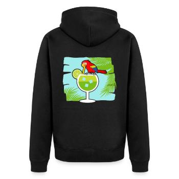 Margarita Drinker Papageienliebhaber Alkoholischer Cocktail - Unisex Premium Bio Zip Hoodie - Schwarz - Hinten - Nico (187cm)