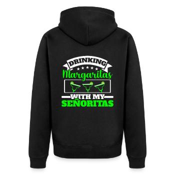 Margarita trinken mit meinen Señoritas Alkoholiker - Unisex Premium Bio Zip Hoodie - Schwarz - Hinten - Nico (187cm)