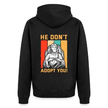 Il ne vous adopte pas, il vous donne juste de l’espoir - Veste à capuche bio Premium Unisexe - noir - Dos - Nico (187cm)