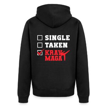Krav Maga Apparel Israeli Self - Unisex Premium Organic Zip Hoodie - black - Back - Nico (187cm)